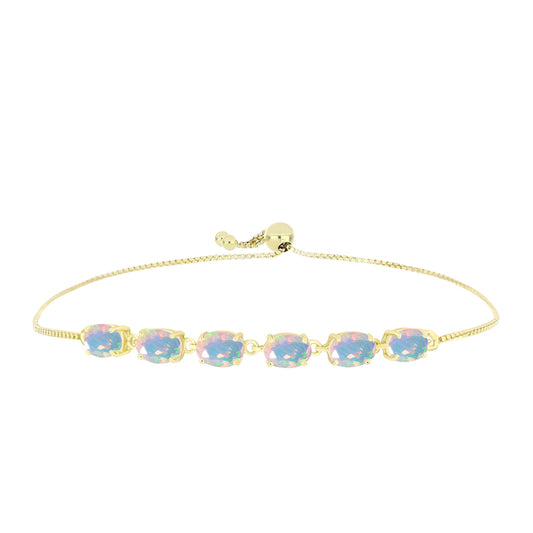 Brățară din Argint 925 Placat cu Aur ( 2.98 grame ) cu Opal Welo 2.72 Carate
