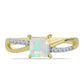 Inel din Argint 925 Placat cu Aur ( 2.39 grame ) cu Opal Welo și Topaz Alb 0.79 Carate