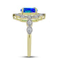 Inel din Argint 925 Placat cu Aur ( 3.88 grame ) cu Cuarț Păun și Topaz Alb 3 Carate