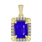 Pandantiv din Argint 925 Placat cu Aur ( 1.58 grame ) cu Agat Albastru și Topaz Alb 1.53 Carate