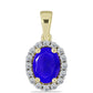 Pandantiv din Argint 925 Placat cu Aur ( 1.21 grame ) cu Agat Albastru și Topaz Alb 1.45 Carate