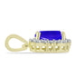 Pandantiv din Argint 925 Placat cu Aur ( 1.21 grame ) cu Agat Albastru și Topaz Alb 1.45 Carate