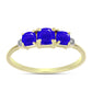 Inel din Argint 925 Placat cu Aur ( 1.7 grame ) cu Agat Albastru și Topaz Alb 1.1 Carate