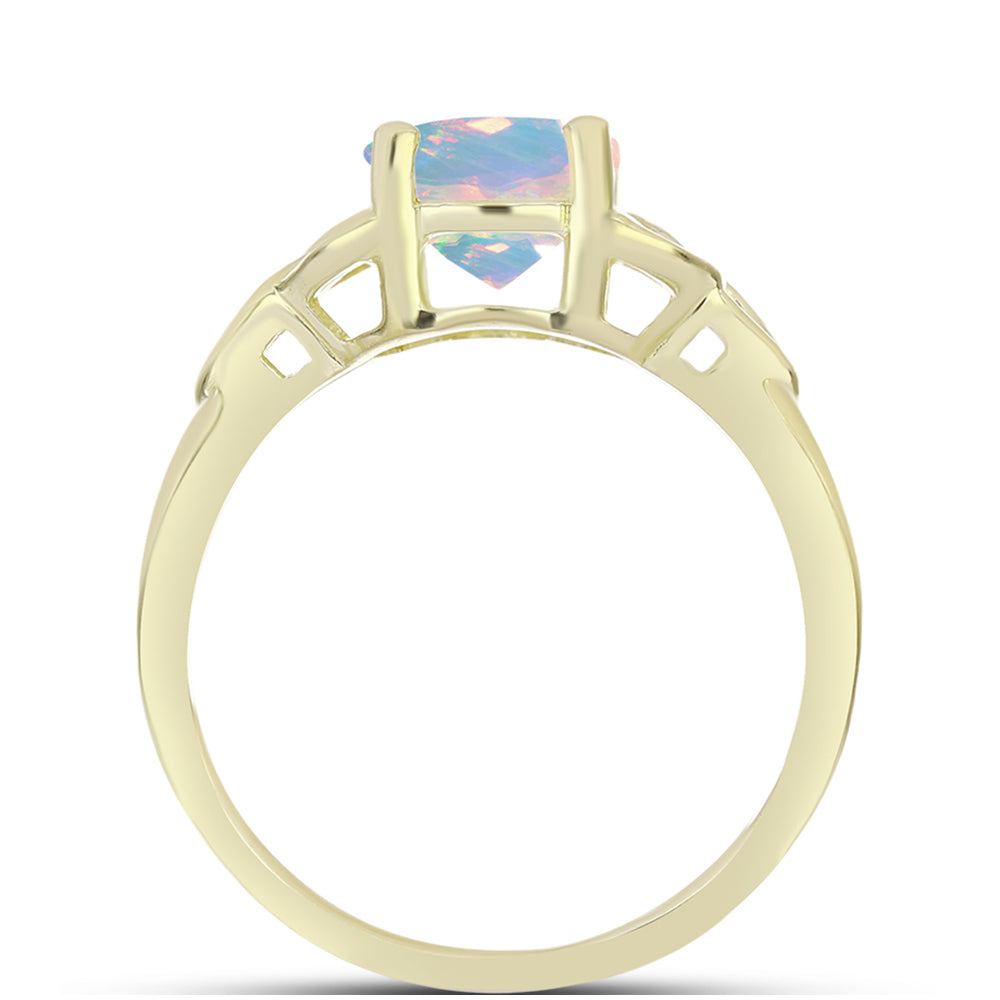 Inel din Argint 925 Placat cu Aur ( 2.5 grame ) cu Opal Welo 1.17 Carate 2 