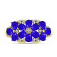 Inel din Argint 925 Placat cu Aur ( 3.96 grame ) cu Agat Albastru și Topaz Alb 1.87 Carate