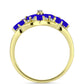 Inel din Argint 925 Placat cu Aur ( 3.96 grame ) cu Agat Albastru și Topaz Alb 1.87 Carate