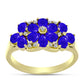 Inel din Argint 925 Placat cu Aur ( 3.96 grame ) cu Agat Albastru și Topaz Alb 1.87 Carate