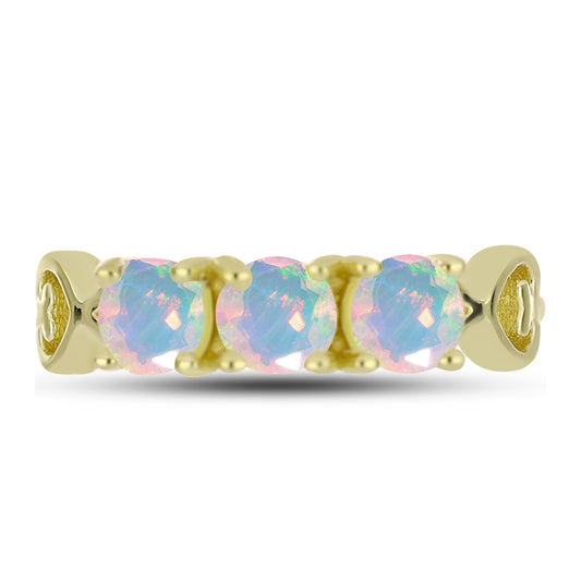 Inel din Argint 925 Placat cu Aur ( 2.86 grame ) cu Opal Welo 0.93 Carate