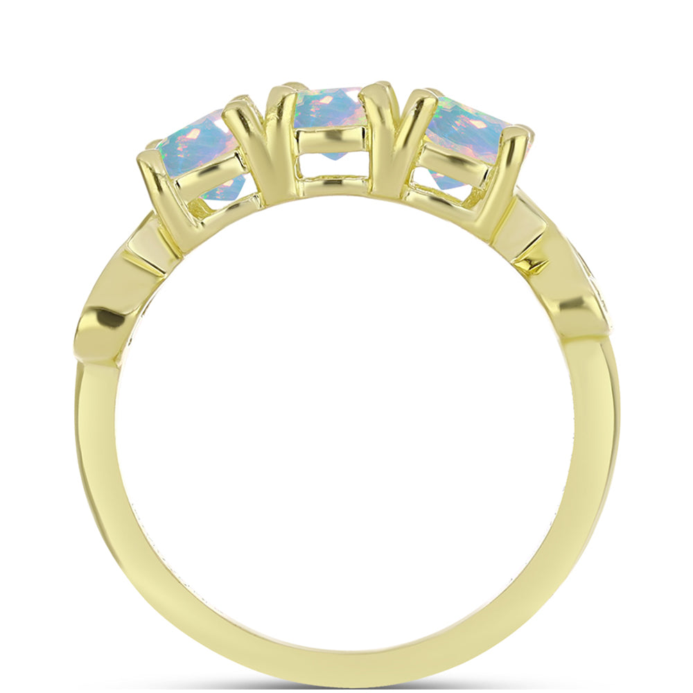 Inel din Argint 925 Placat cu Aur ( 2.86 grame ) cu Opal Welo 0.93 Carate