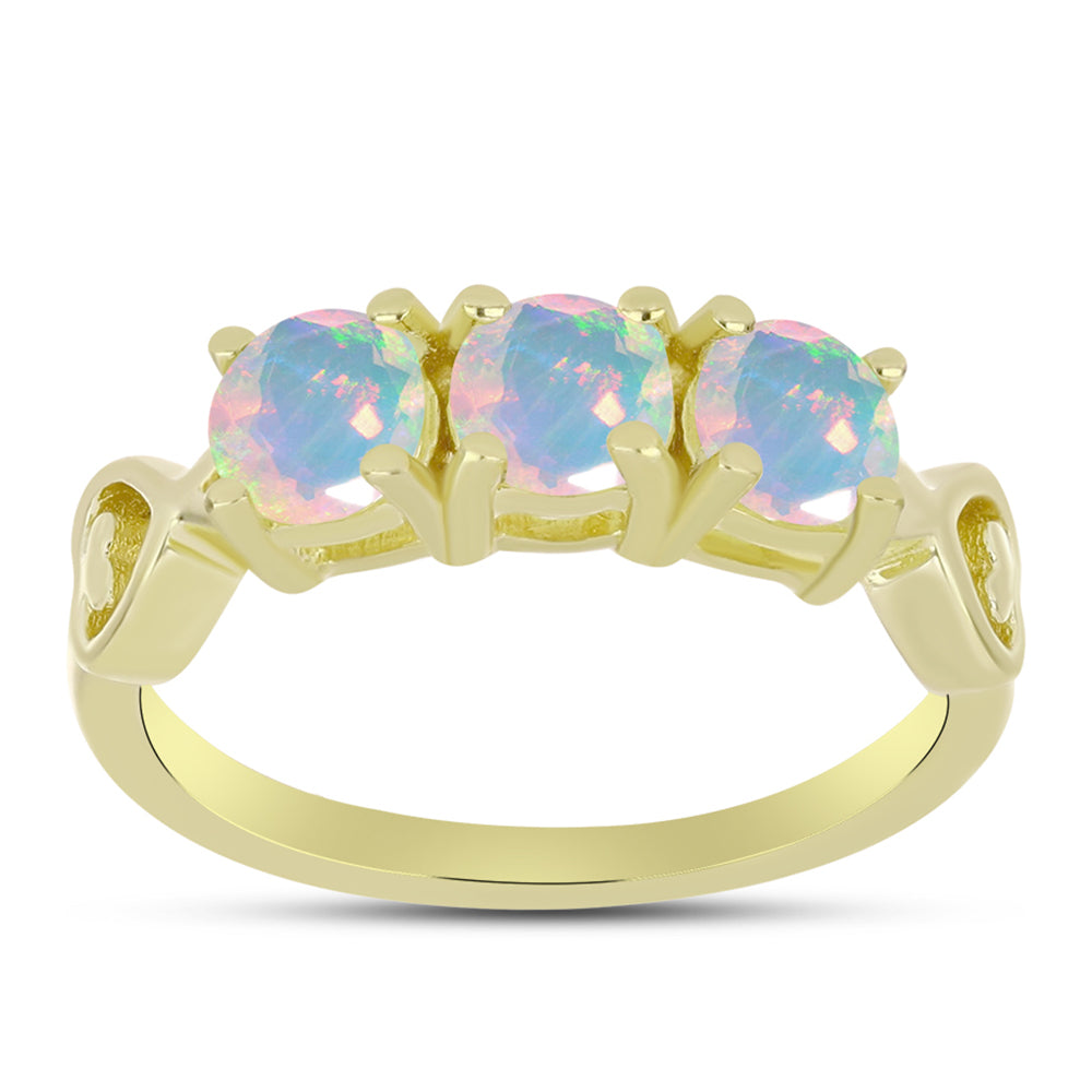 Inel din Argint 925 Placat cu Aur ( 2.86 grame ) cu Opal Welo 0.93 Carate