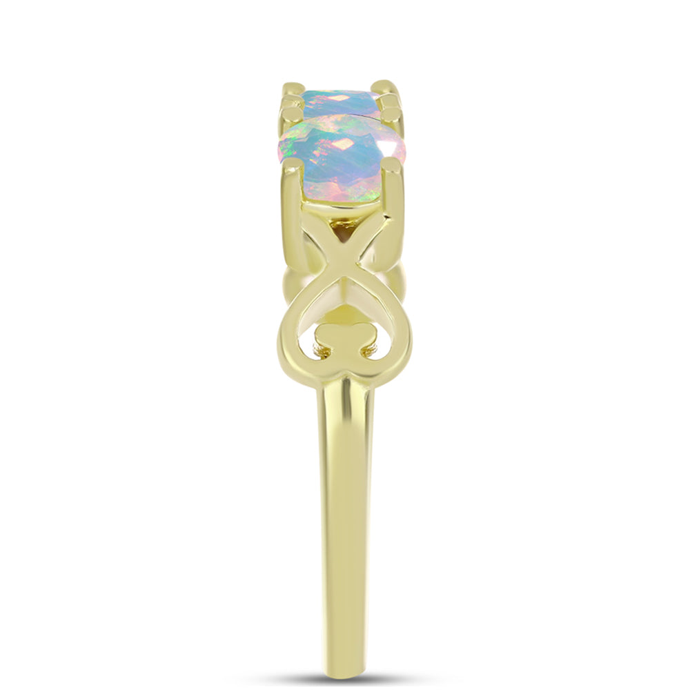 Inel din Argint 925 Placat cu Aur ( 2.86 grame ) cu Opal Welo 0.93 Carate