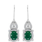 Cercei din Argint 925 ( 4.16 grame ) cu Calcedon Verde și Topaz Alb 3.92 Carate