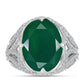 Inel din Argint 925 ( 3.8 grame ) cu Calcedon Verde și Topaz Alb 9.43 Carate