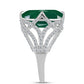 Inel din Argint 925 ( 3.8 grame ) cu Calcedon Verde și Topaz Alb 9.43 Carate