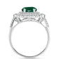 Inel din Argint 925 ( 4.26 grame ) cu Calcedon Verde și Topaz Alb 3.09 Carate
