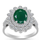Inel din Argint 925 ( 4.26 grame ) cu Calcedon Verde și Topaz Alb 3.09 Carate