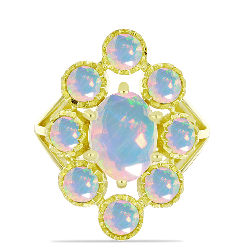 Inel din Argint 925 Placat cu Aur ( 4.06 grame ) cu Opal Welo 3 Carate