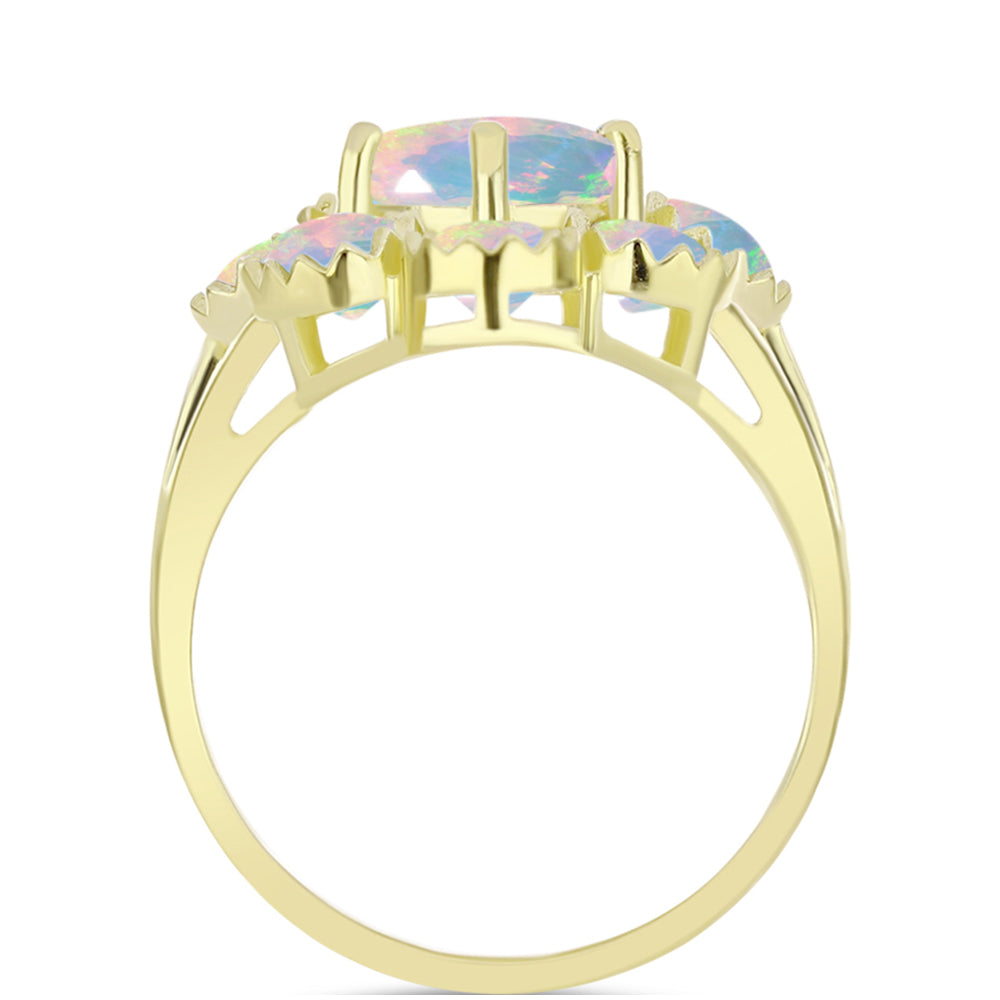 Inel din Argint 925 Placat cu Aur ( 4.06 grame ) cu Opal Welo 3 Carate