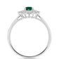 Inel din Argint 925 ( 2.4 grame ) cu Calcedon Verde și Topaz Alb 0.99 Carate