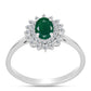 Inel din Argint 925 ( 2.4 grame ) cu Calcedon Verde și Topaz Alb 0.99 Carate