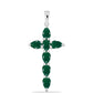 Cruce Pandantiv din Argint 925 ( 2.53 grame ) cu Calcedon Verde 2.49 Carate