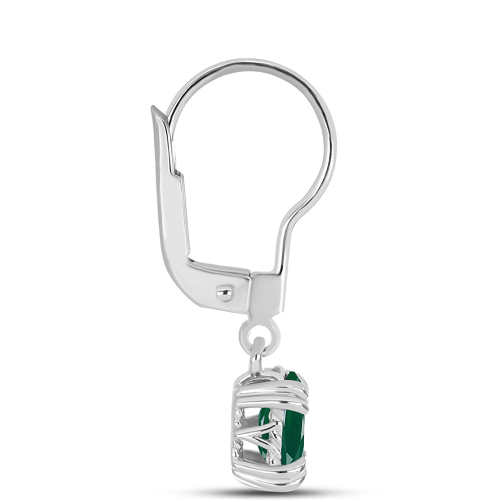 Cercei din Argint 925 ( 1.6 grame ) cu Calcedon Verde 1.32 Carate 2 