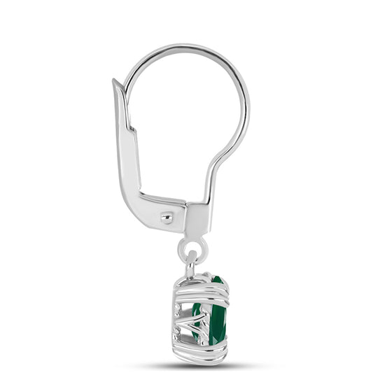 Cercei din Argint 925 ( 1.6 grame ) cu Calcedon Verde 1.32 Carate