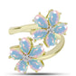 Inel din Argint 925 Placat cu Aur ( 3.65 grame ) cu Opal Welo și Topaz Alb 2.55 Carate