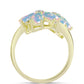 Inel din Argint 925 Placat cu Aur ( 3.65 grame ) cu Opal Welo și Topaz Alb 2.55 Carate
