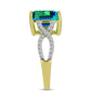 Inel din Argint 925 Placat cu Aur ( 2.83 grame ) cu Cuarț Păun și Topaz Alb 3.8 Carate