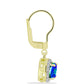 Cercei din Argint 925 Placat cu Aur ( 2.77 grame ) cu Cuarț Păun și Topaz Alb 2.14 Carate