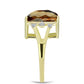 Inel din Argint 925 Placat cu Aur ( 3.22 grame ) cu Cuarț Coniac și Topaz Alb 6.68 Carate