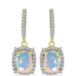 Cercei din Argint 925 Placat cu Aur ( 3.43 grame ) cu Opal Welo și Topaz Alb 3.22 Carate