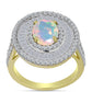 Inel din Argint 925 Placat cu Aur ( 6.38 grame ) cu Opal Welo și Zircon Alb 4.34 Carate