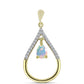 Pandantiv din Argint 925 Placat cu Aur ( 2.35 grame ) cu Opal Welo și Topaz Alb 0.65 Carate
