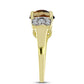 Inel din Argint 925 Placat cu Aur ( 2.76 grame ) cu Cuarț Coniac și Topaz Alb 2.54 Carate