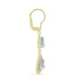 Cercei din Argint 925 Placat cu Aur ( 3.5 grame ) cu Opal Welo și Topaz Alb 1.89 Carate