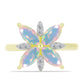 Inel din Argint 925 Placat cu Aur ( 3.06 grame ) cu Opal Welo și Topaz Alb 1.35 Carate