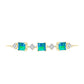 Brățară din Argint 925 Placat cu Aur ( 4.67 grame ) cu Opal Albastru Etiopian Paraiba și Topaz Alb 2.24 Carate