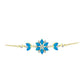Brățară din Argint 925 Placat cu Aur ( 5.12 grame ) cu Opal Albastru Etiopian Paraiba și Topaz Alb 1.37 Carate