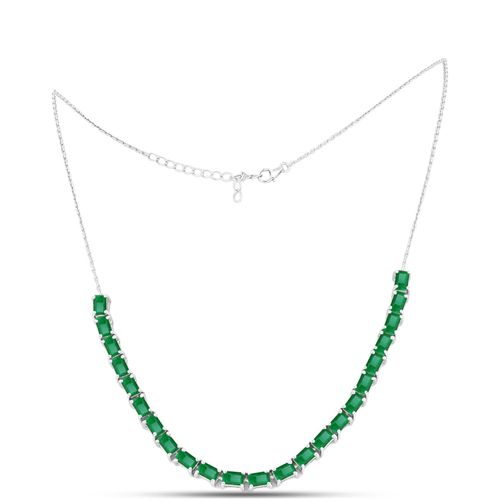 Colier din Argint 925 ( 8.96 grame ) cu Smarald Brazilian 5.92 Carate 1 