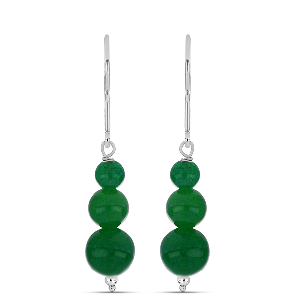 Cercei din Argint 925 ( 0.97 grame ) cu Cuarț Verde 11.48 Carate 1 