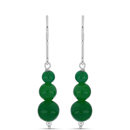 Cercei din Argint 925 ( 0.97 grame ) cu Cuarț Verde 11.48 Carate