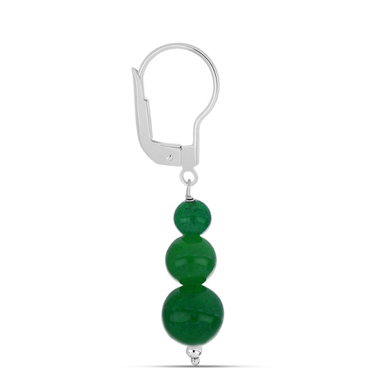 Cercei din Argint 925 ( 0.97 grame ) cu Cuarț Verde 11.48 Carate