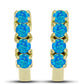 Cercei din Argint 925 Placat cu Aur ( 3.7 grame ) cu Opal Albastru Etiopian Paraiba 0.5 Carate