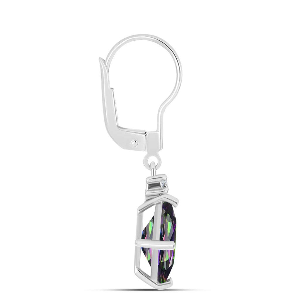 Cercei din Argint 925 ( 2.04 grame ) cu Topaz Mistic și Topaz Alb 4.65 Carate
