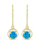 Cercei din Argint 925 Placat cu Aur ( 1.67 grame ) cu Opal Albastru Etiopian Paraiba 0.59 Carate