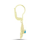 Cercei din Argint 925 Placat cu Aur ( 3.71 grame ) cu Opal Albastru Etiopian Paraiba 0.13 Carate