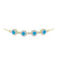 Brățară din Argint 925 Placat cu Aur ( 4.12 grame ) cu Opal Albastru Etiopian Paraiba și Topaz Alb 1.27 Carate