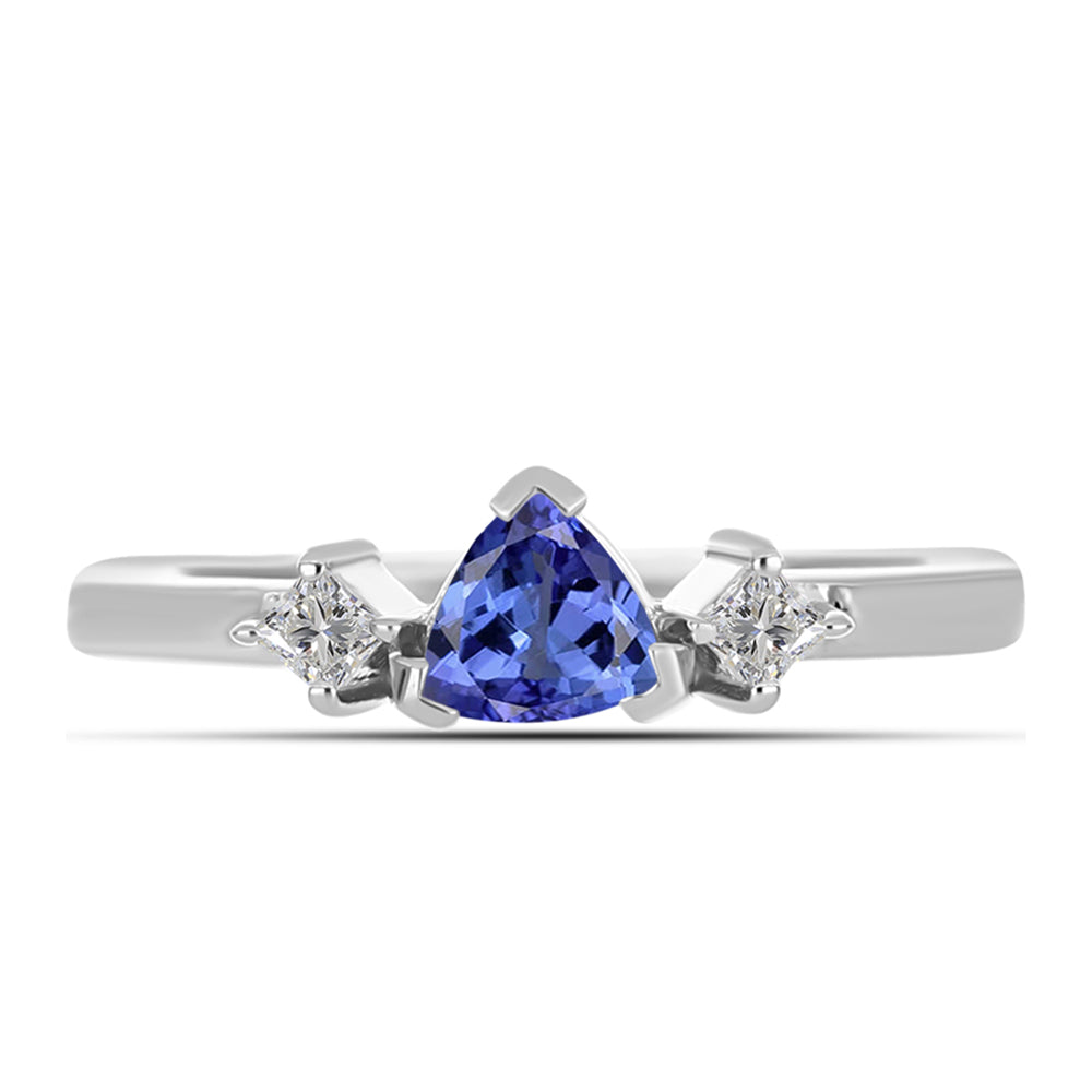 Inel din Argint 925 ( 2.02 grame ) cu Tanzanit și Topaz Alb 0.53 Carate 1 